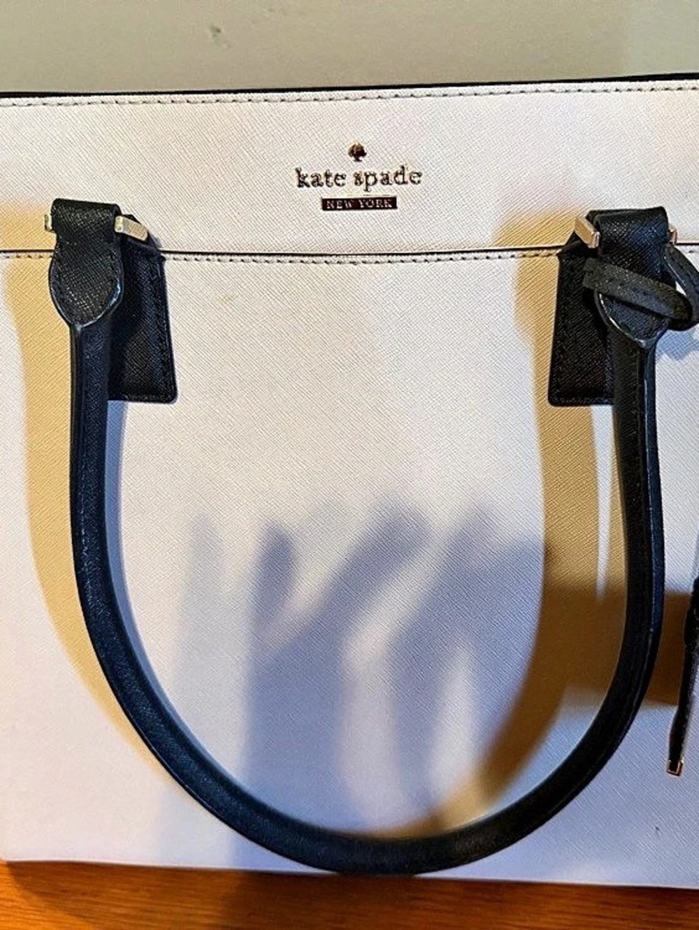 Kate Spade Two-Tone Tote in White & Black